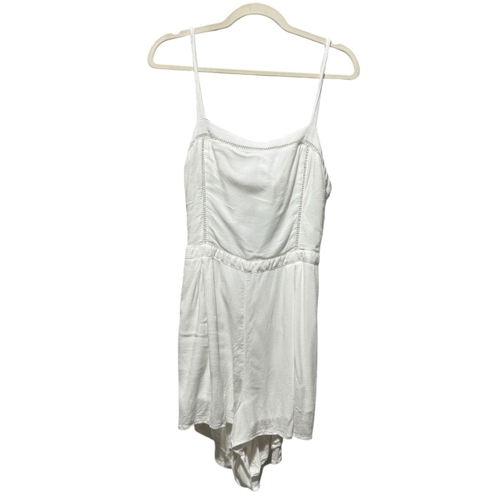 Hollister Tie Back White Romper Size XL Preppy Graduation Vacation Coastal Beach
